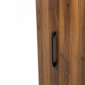 English Elm 6 Tier Freestanding Shoe Cabinet with Sliding Panel Door Rolling Casters Entryway W331S00227
