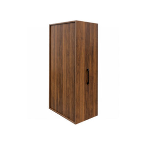English Elm 6 Tier Freestanding Shoe Cabinet with Sliding Panel Door Rolling Casters Entryway W331S00227