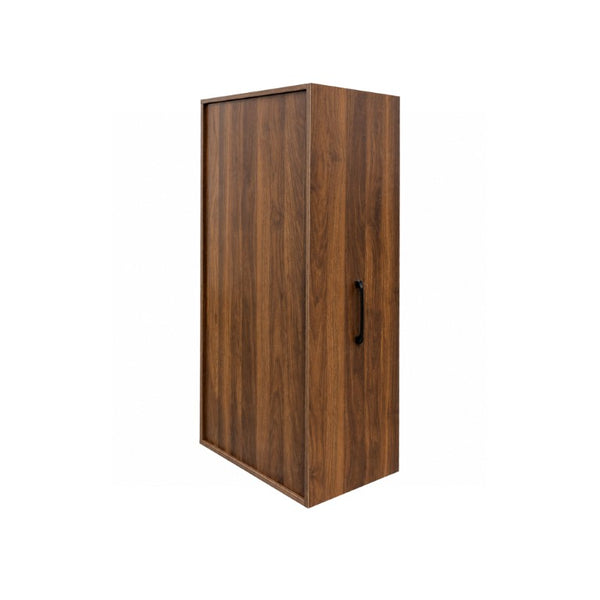 English Elm 6 Tier Freestanding Shoe Cabinet with Sliding Panel Door Rolling Casters Entryway W331S00227