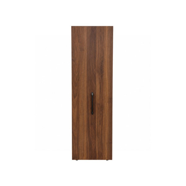 English Elm 6 Tier Freestanding Shoe Cabinet with Sliding Panel Door Rolling Casters Entryway W331S00227