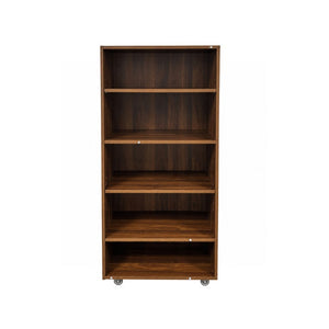 English Elm 6 Tier Freestanding Shoe Cabinet with Sliding Panel Door Rolling Casters Entryway W331S00227