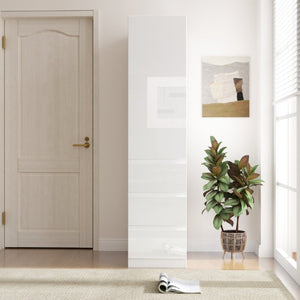 English Elm Kitchen Pantry Cabinet Tall Freestanding Storage with Drawers Shelves and Doors W331S00228