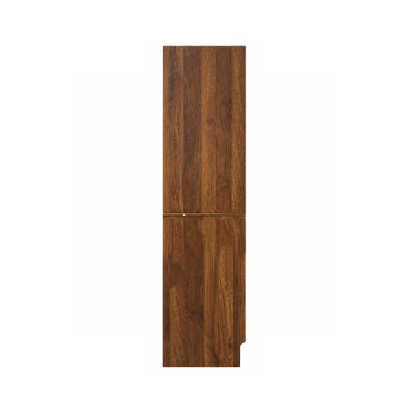 English Elm Modern Walnut Five Tier Asymmetric Open Bookcase Sculptural Display Shelf for Any Room W331S00233