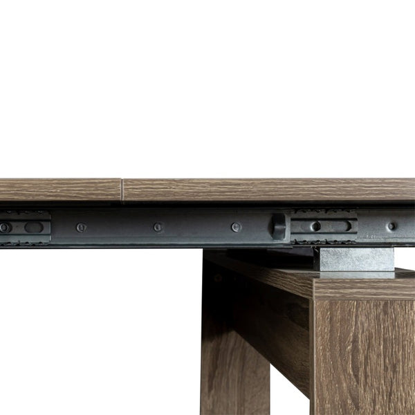 English Elm Dining Table Extendable Console Expands to 118 Inches for Elegant Entertaining Barnwood W331S00238