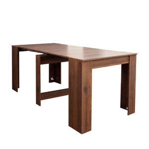 English Elm Dining Table Extendable Console Expands to 118 Inches for Elegant Entertaining Walnut W331S00239