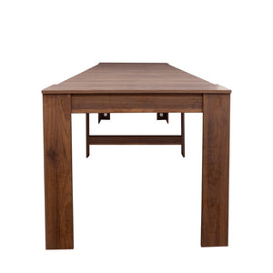 English Elm Dining Table Extendable Console Expands to 118 Inches for Elegant Entertaining Walnut W331S00239