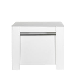 English Elm Dining Table Extendable Console Expands to 118 Inches for Elegant Entertaining White W331S00240