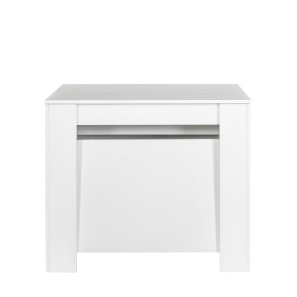 English Elm Dining Table Extendable Console Expands to 118 Inches for Elegant Entertaining White W331S00240