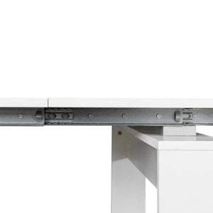 English Elm Dining Table Extendable Console Expands to 118 Inches for Elegant Entertaining White W331S00240