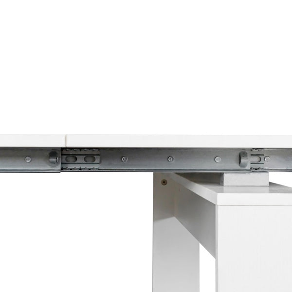 English Elm Dining Table Extendable Console Expands to 118 Inches for Elegant Entertaining White W331S00240