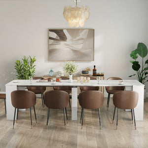 English Elm Multifunctional Extendable Console Dining Table Slim Entryway Desk with Leaf Storage W331S00241