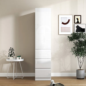 English Elm Kitchen Pantry Cabinet Tall Freestanding Organizer with Drawers and Door Shelves W331S00243
