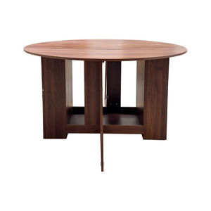 English Elm Round Drop Leaf Dining Table Convertible Console for Small Apartments Modern Style W331S00248