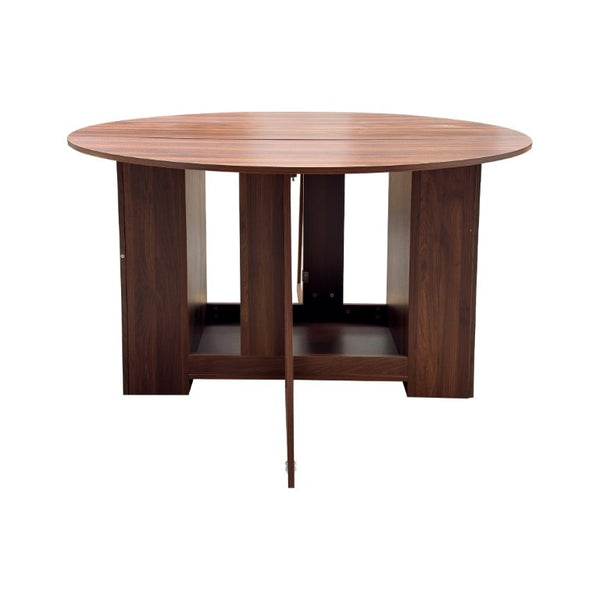 English Elm Round Drop Leaf Dining Table Convertible Console for Small Apartments Modern Style W331S00248