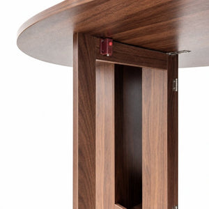 English Elm Round Drop Leaf Dining Table Convertible Console for Small Apartments Modern Style W331S00248