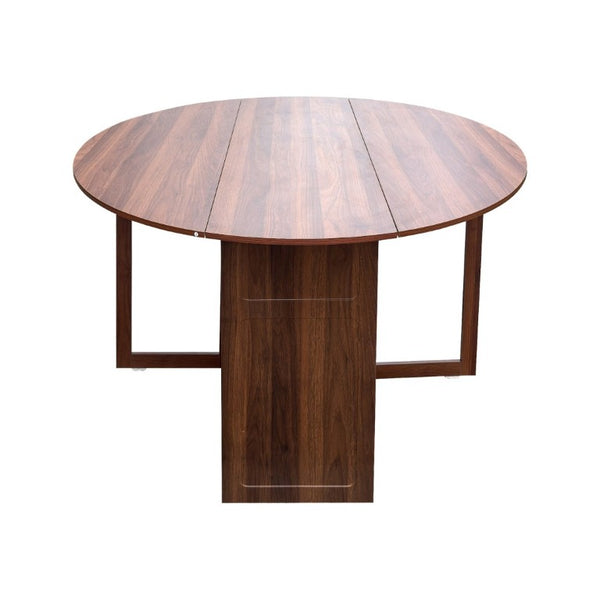English Elm Round Drop Leaf Dining Table Convertible Console for Small Apartments Modern Style W331S00248