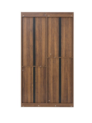 English Elm Freestanding Tall Fluted Door Cabinet with Drawers and Open Shelves for Slim Spaces W331S00249