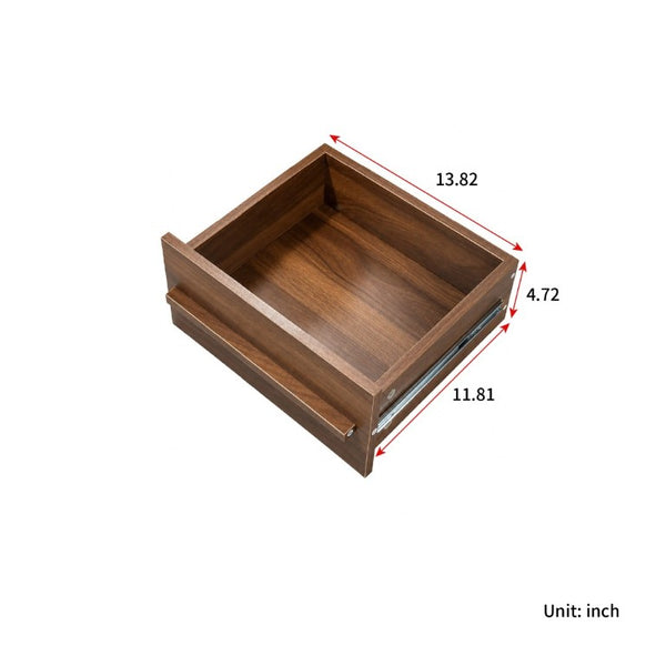English Elm Modern Walnut Wine Cabinet Buffet with 12 Bottle Rack Drawers and Bar Storage W331S00254