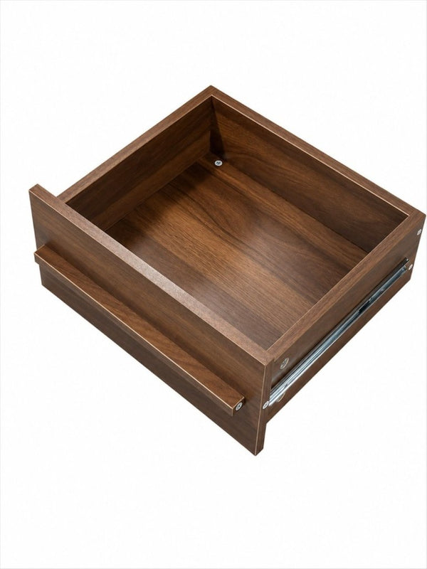 English Elm Modern Walnut Wine Cabinet Buffet with 12 Bottle Rack Drawers and Bar Storage W331S00254