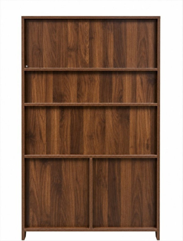 English Elm Modern Walnut Wine Cabinet Buffet with 12 Bottle Rack Drawers and Bar Storage W331S00254