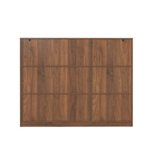English Elm Cube 9-Compartment Freestanding Bookcase with Open Shelves and Hidden Cabinet Storage W331S00259