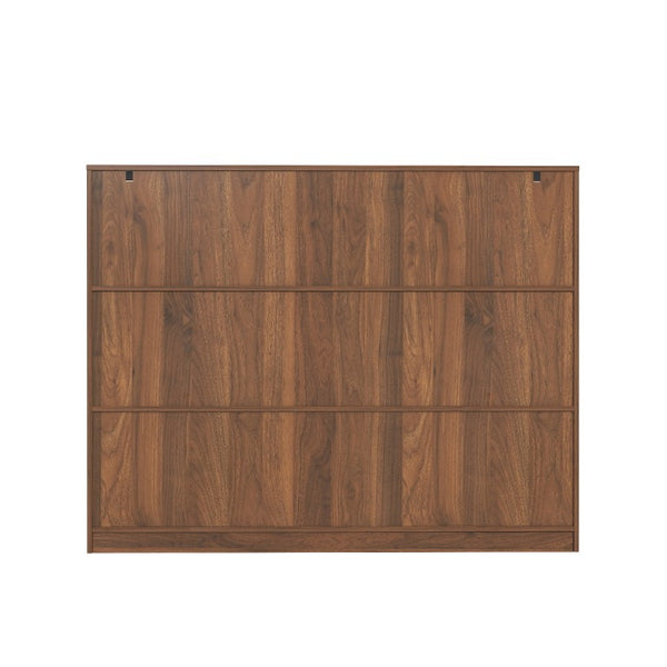 English Elm Cube 9-Compartment Freestanding Bookcase with Open Shelves and Hidden Cabinet Storage W331S00259