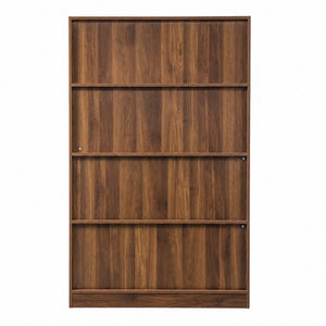 English Elm Bookcase with Closed Cabinet Doors and Open Shelving for Home Office or Living Room W331S00260