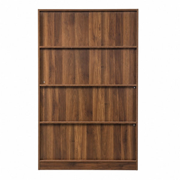 English Elm Bookcase with Closed Cabinet Doors and Open Shelving for Home Office or Living Room W331S00260