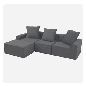 English Elm Convertible Modular Corduroy Sectional Sofa with Washable Covers for Living Rooms W3341P346088