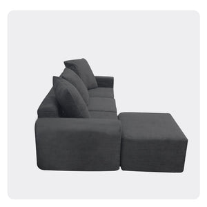 English Elm Convertible Modular Corduroy Sectional Sofa with Washable Covers for Living Rooms W3341P346088