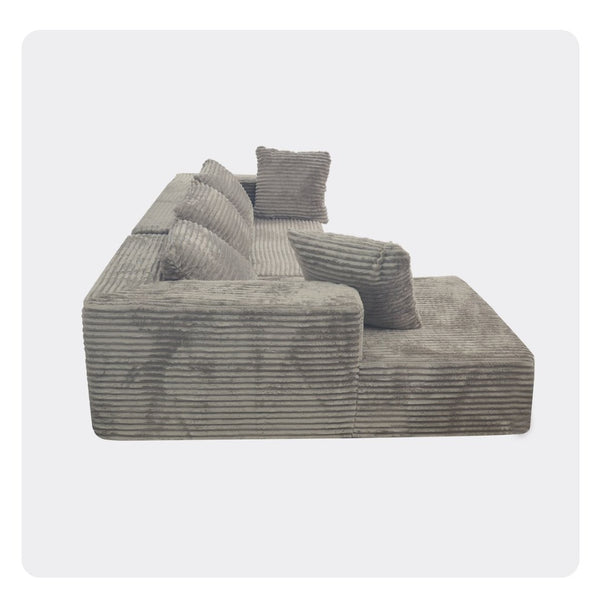 English Elm Modular L Shaped Sectional Corduroy Cloud Sofa Deep Seat for Living Room Lounge W3341P346289