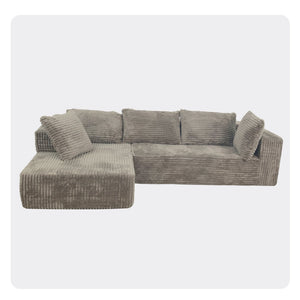 English Elm Modular L Shaped Sectional Corduroy Cloud Sofa Deep Seat for Living Room Lounge W3341P346289