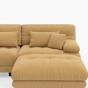 English Elm U-Shaped Velvet Cloud Sectional with Ottomans Deep Modular Seating for Living Room Orange W3356S00043