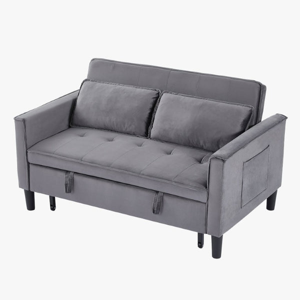 English Elm Modern Velvet Convertible Loveseat Sleeper with Side Pockets for Studio Living W3371P500949