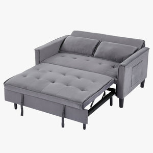 English Elm Modern Velvet Convertible Loveseat Sleeper with Side Pockets for Studio Living W3371P500949