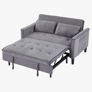 English Elm Modern Velvet Convertible Loveseat Sleeper with Side Pockets for Studio Living W3371P500949