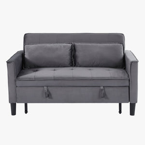 English Elm Modern Velvet Convertible Loveseat Sleeper with Side Pockets for Studio Living W3371P500949