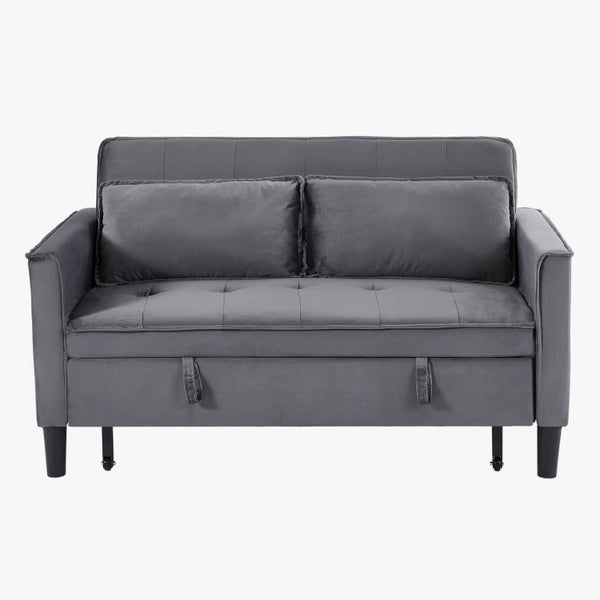 English Elm Modern Velvet Convertible Loveseat Sleeper with Side Pockets for Studio Living W3371P500949