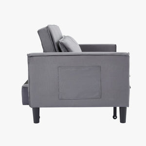 English Elm Modern Velvet Convertible Loveseat Sleeper with Side Pockets for Studio Living W3371P500949