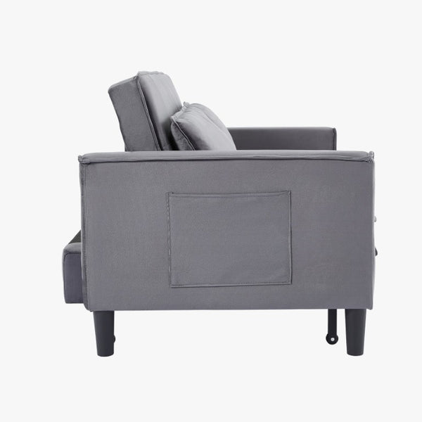 English Elm Modern Velvet Convertible Loveseat Sleeper with Side Pockets for Studio Living W3371P500949
