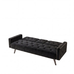 English Elm 1730 Tufted Velvet Convertible Sleeper Sofa with Nailhead Trim for Studio Living W3371P502872