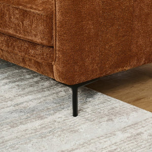 English Elm 80 Inch Three Seat Chenille Sofa with Metal Legs for Modern Living Room Spaces Caramel W3373S00102