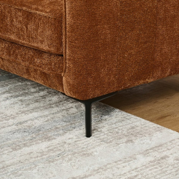 English Elm 80 Inch Three Seat Chenille Sofa with Metal Legs for Modern Living Room Spaces Caramel W3373S00102