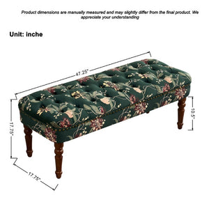 English Elm Sofa Chair Tufted Floral Accent Seat with Turned Wood Legs for Bedroom or Balcony W3373S00109
