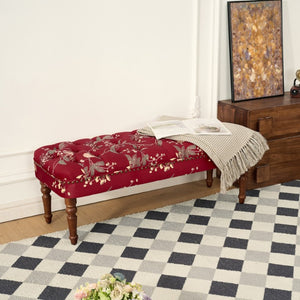 English Elm Sofa Chair Tufted Floral Accent Seat with Turned Wood Legs Victorian Bedroom W3373S00110