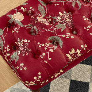English Elm Sofa Chair Tufted Floral Accent Seat with Turned Wood Legs Victorian Bedroom W3373S00110
