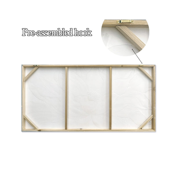 English Elm 24X48 Lotus Bloom Impasto Canvas Hand Painted Floral Art with Gold Foil Stone Accents W3374P517945