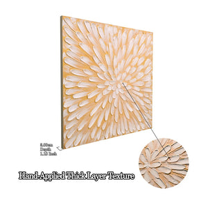 English Elm 32x32 Impasto Floral Hand-painted Canvas Set of 2 Neutral Botanical Art for Home W3374P517946