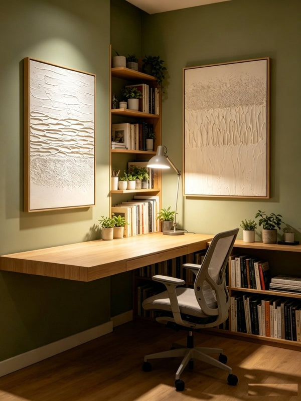 English Elm 20X28 Two Panel Sculptural Abstract Canvas Set with Stone Accents for Modern Walls W3374P517947