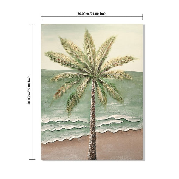 English Elm 24X30 Impasto Tropical Canvas Set of 2 Hand Painted Coastal Beach Wall Art for Living Room W3374P517948
